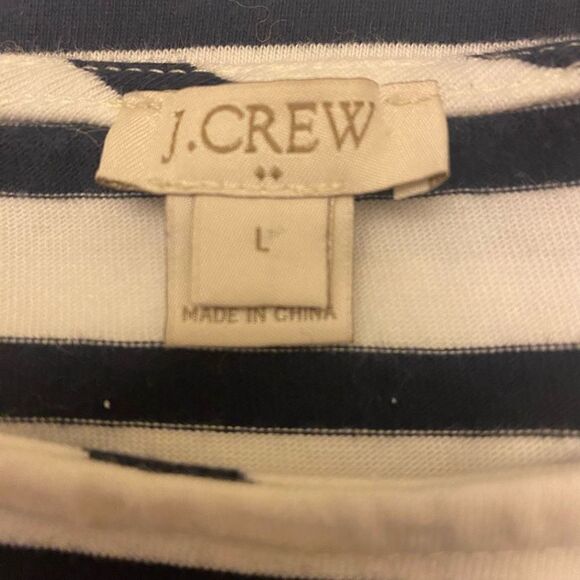 J. Crew Reimagined Stripe Flutter Sleeve Cotton Top - Picture 8 of 11